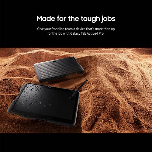 SAMSUNG Galaxy TabActive4 Pro - Tableta de trabajo Android de 10.1 pulgadas, 64 GB 5G, LTE desbloqueada, 4 GB de RAM, diseño resistente, pantalla táctil sensible, batería de larga duración SM-T638U