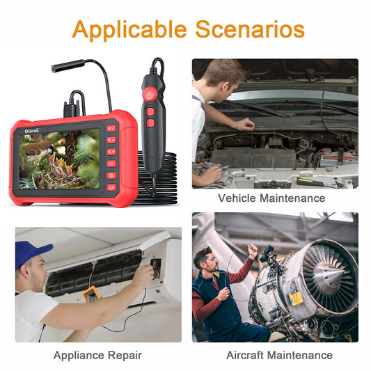 Oiiwak 7" HD 5.0MP Endoscope Camera 8.2mm 1080P Inspection Industrial Borescope 10m