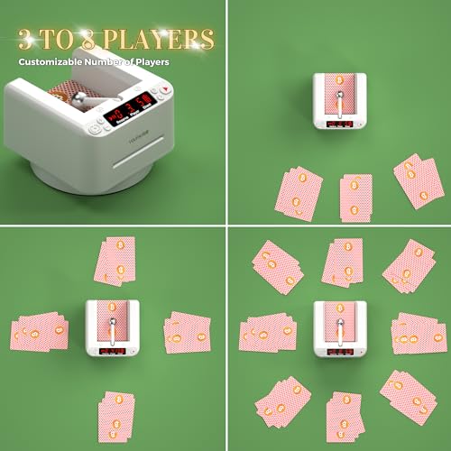 Distribuidor automático de tarjetas, máquina distribuidora de tarjetas giratoria de 360° para UNO Casino Games 2 Decks Card Dealer, accesorios de póquer de mesa de blackjack, dispensador