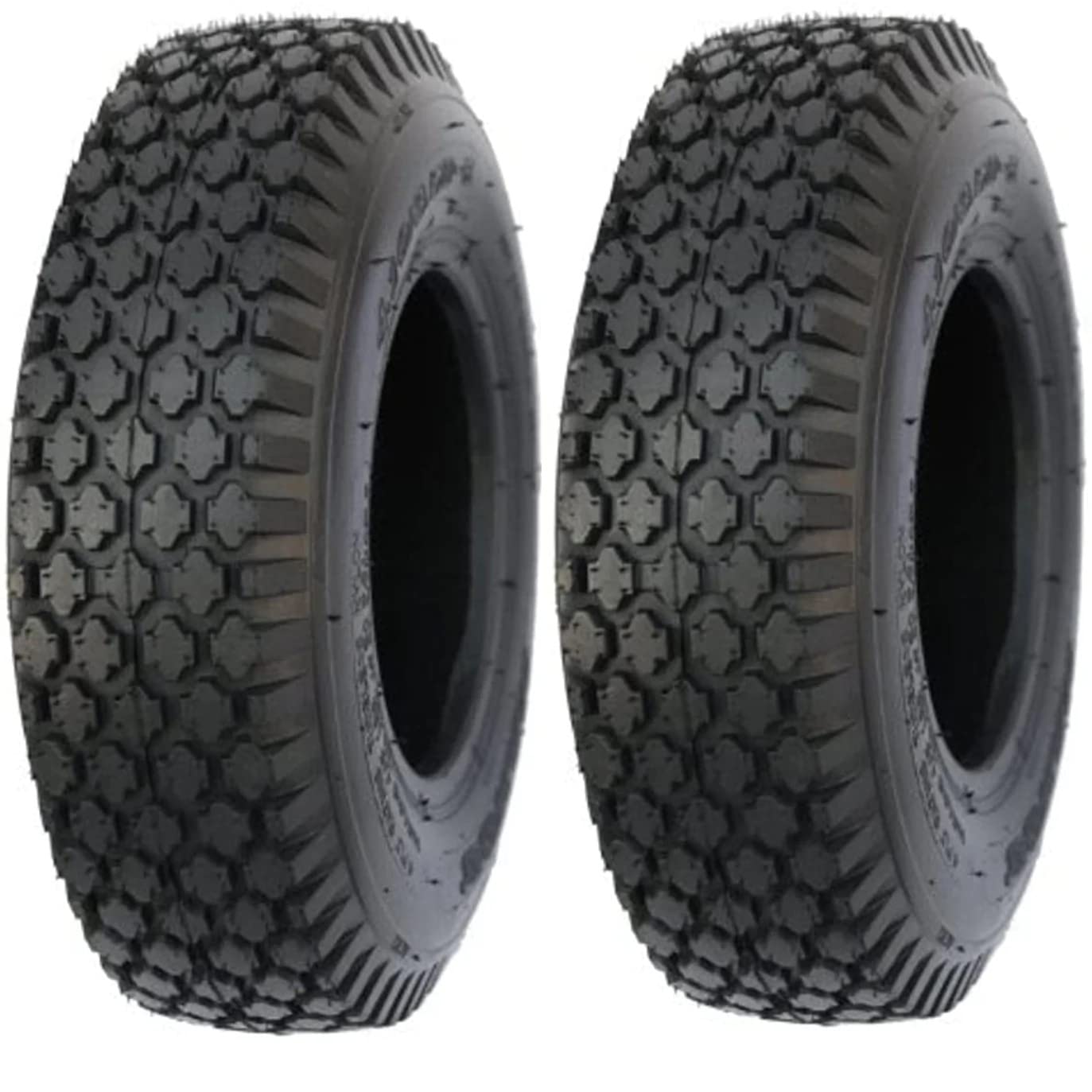 (Dos) 4.10/3.50-6 4.10/3.50x6 410/350-6 Stud Tubeless 4 Pr Heavy Duty, Tubeless 4 Pr Heavy Duty Neumáticos - Perfecto para cortadoras de césped, carritos de jardín y aplicaciones de utilidad