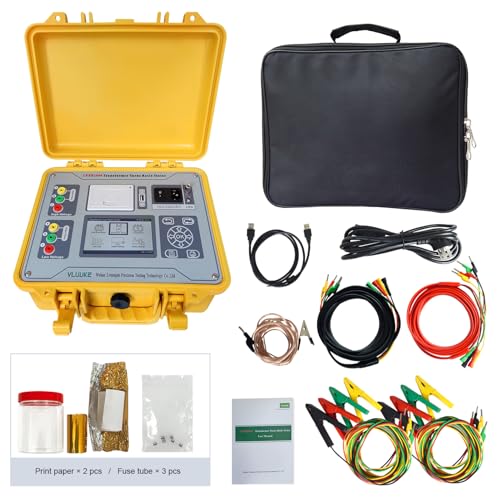 Kit de probador de relación de giros de transformador - Prueba de transformador trifásico y monofásico, PT CT, prueba de polaridad con batería de litio