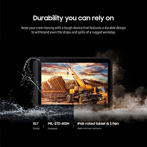 SAMSUNG Galaxy TabActive4 Pro - Tableta de trabajo Android de 10.1 pulgadas, 64 GB 5G, LTE desbloqueada, 4 GB de RAM, diseño resistente, pantalla táctil sensible, batería de larga duración SM-T638U