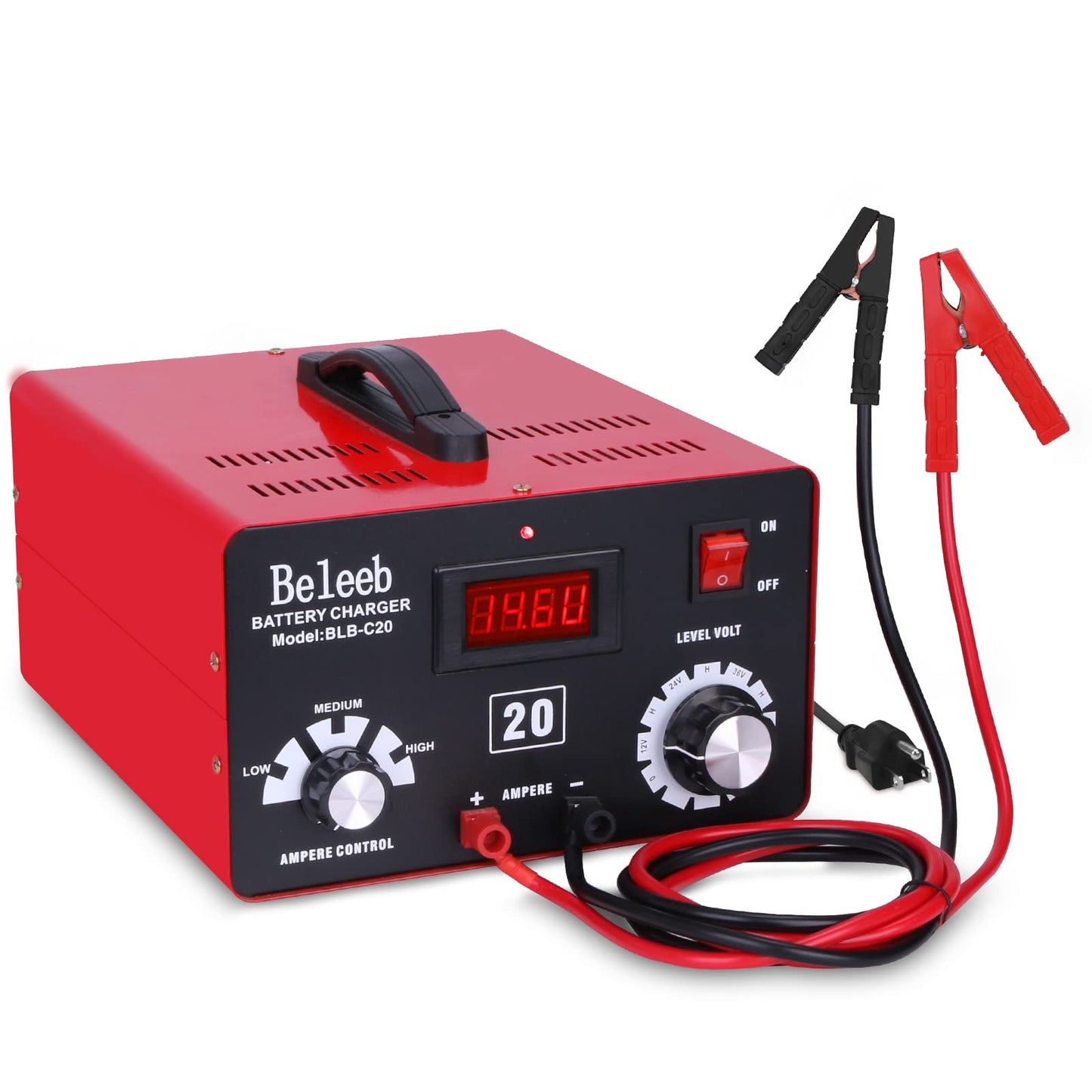 Cargador de batería ajustable C20 12V 24V 36V 48V, 12A pulsos de alto voltaje desulfatador de batería mantenedor con chip inteligente para baterías de litio LiFePO4 de plomo-ácido BLB-C20