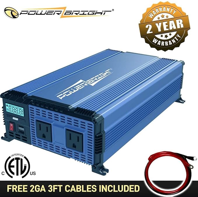 Inversor de corriente de 2000 vatios y 12 V, salidas USB y CA, fácil de instalar, alimentación portátil automotriz para herramientas eléctricas, accesorios de camping y automóvil. PX2000