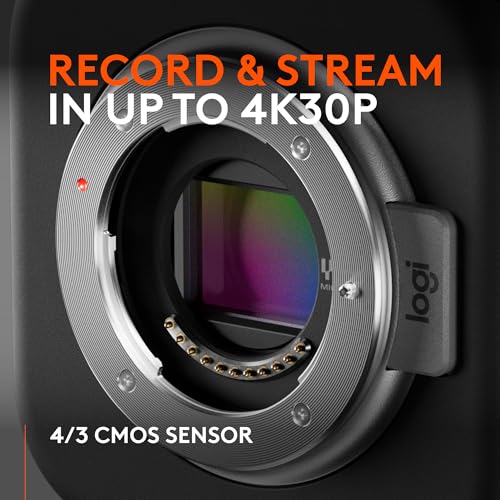 Logitech for Creators Mevo Core - Cámara inalámbrica de transmisión en vivo, cámara de video 4K con lente intercambiable, lista para multicámara, control intuitivo de aplicaciones - 961-000508