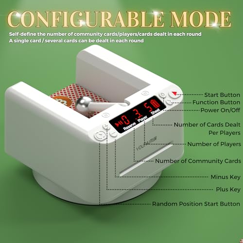 Distribuidor automático de tarjetas, máquina distribuidora de tarjetas giratoria de 360° para UNO Casino Games 2 Decks Card Dealer, accesorios de póquer de mesa de blackjack, dispensador