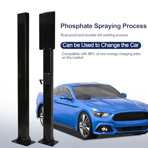 Pedestal de cargador EV para exteriores, pila de vehículos eléctricos, estaciones de carga de vehículos eléctricos, poste de soporte para estación de carga EV, compatible con conector móvil