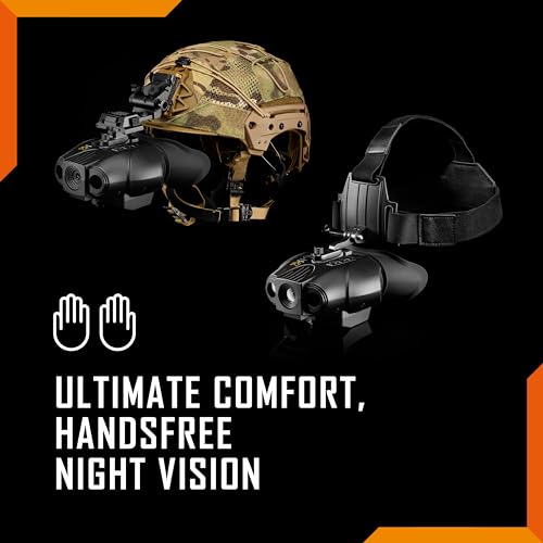 Nightfox Swift 2 Pro - Gafas de visión nocturna | Montaje en la cabeza | 1 aumento | 1080P HD | USB recargable | prismáticos digitales de visión nocturna infrarroja | NVG