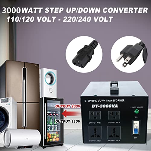 YaeCCC 3000VA Transformador de voltaje Convertidor de potencia 110V/220V Convertidor CA-CA 3000VA