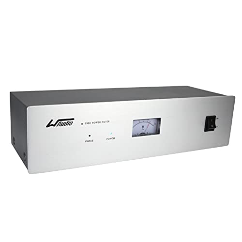 Acondicionador de energía de ruido de CA - Purificador de red de audio y video Filtro de ruido Protector de sobretensiones con enchufes estándar de EE. UU. (plata)
