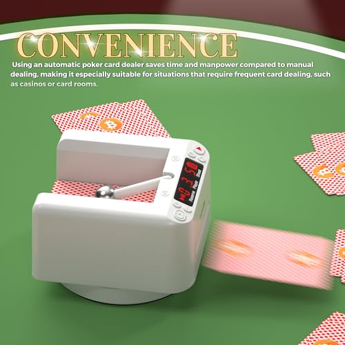 Distribuidor automático de tarjetas, máquina distribuidora de tarjetas giratoria de 360° para UNO Casino Games 2 Decks Card Dealer, accesorios de póquer de mesa de blackjack, dispensador