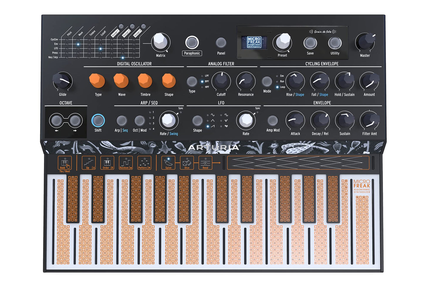 Arturia - Teclado sintetizador MicroFreak - Sintetizador híbrido de 25 teclas con teclado PCB, osciladores ondulables y digitales, filtros analógicos