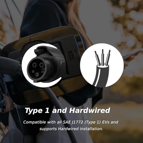 MSI EV Life Plus Tipo 1 (J1772) cableado, cargador de nivel 2, 240V, 60A, 14.4 kW, clasificación IP55, resistente al agua y al polvo, IK08 resistente a los impactos, certificado UL2594, Energy Star OCPP 1.6J