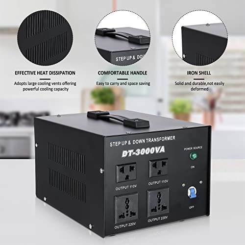 YaeCCC 3000VA Transformador de voltaje Convertidor de potencia 110V/220V Convertidor CA-CA 3000VA
