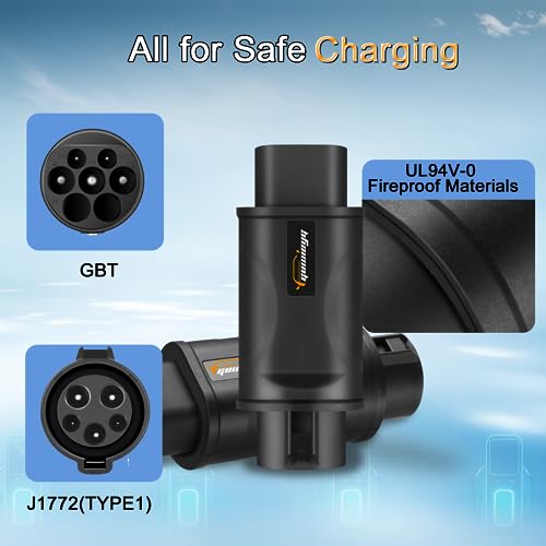 GUWIEYG - Adaptador de carga EV tipo 1 a GBT, adaptador de carga para vehículos eléctricos SAE j1772 a GB/T EV adaptador de carga