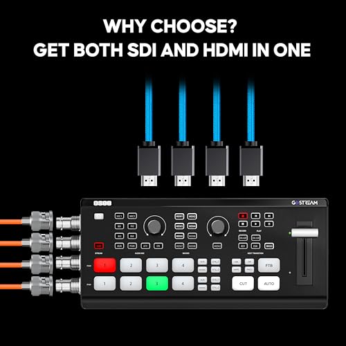 Osee GoStream Duet - Mezclador de video para transmisión en vivo de múltiples cámaras SDI y HDMI