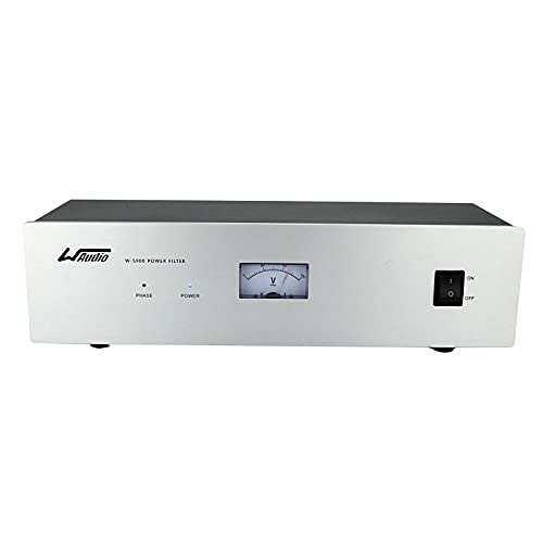 Acondicionador de energía de ruido de CA - Purificador de red de audio y video Filtro de ruido Protector de sobretensiones con enchufes estándar de EE. UU. (plata)