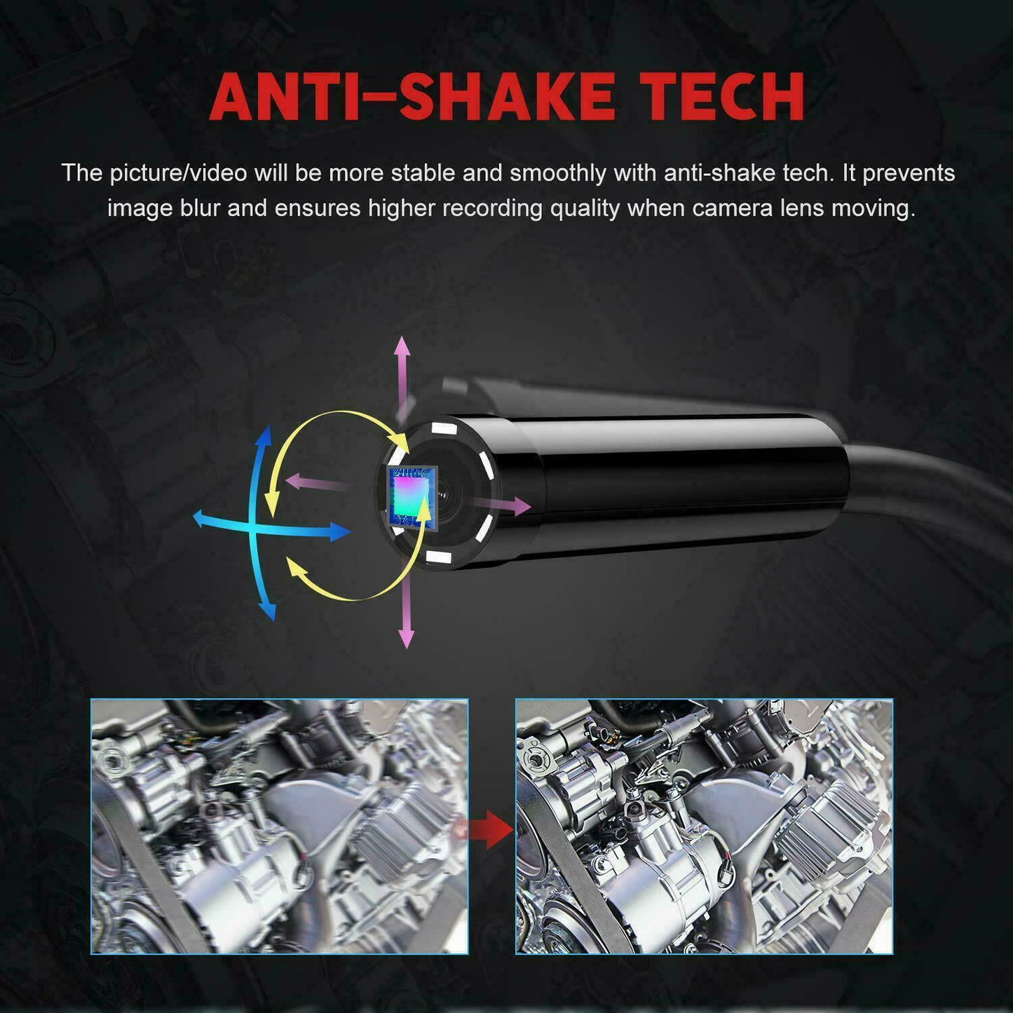 Oiiwak 7" HD 5.0MP Endoscope Camera 8.2mm 1080P Inspection Industrial Borescope 10m