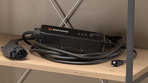 Enphase Cargador móvil EV, 12 A, certificado de seguridad, interior/exterior, cable resistente de 25 pies y conector SAE J1772, 120V, enchufe NEMA 5-15 - EVSE-NA-1012-0130-X000