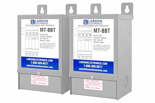 Larson Electronics Transformador 3 fases Buck y Boost - 208V primario - 240V secundario - 31.3 amperios en secundario - 50/60Hz