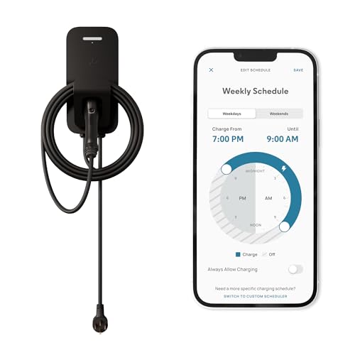 FLO Home X3 - Estación de carga de vehículos eléctricos de nivel 2, 12 kW a 50 amp/240 V, NEMA 14-50 cargador rápido para todos los vehículos eléctricos (J1772), certificado UL/Energy Star, cable de