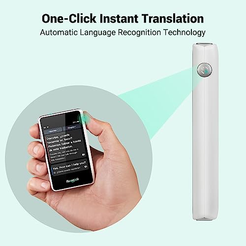 Timekettle, Fluentalk T1 Mini dispositivo de traductor no necesita WiFi, datos móviles globales integrados de 1 año, soporta 40 idiomas y traducción de fotos, traductor de idioma instantáneo para