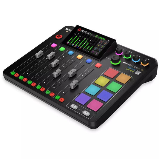 Consola de estudio Rode RODECaster Pro II con auriculares y tarjeta de memoria microSDHC de 32 GB RCPII B