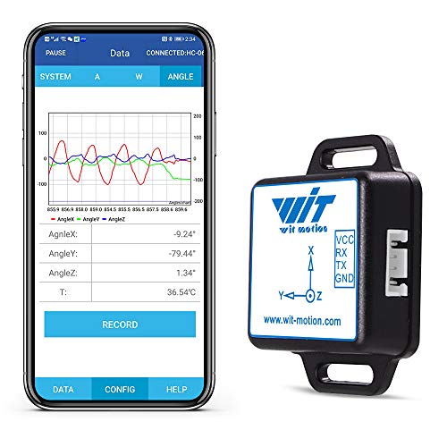 WitMotion WT61C-232 Sensor de acelerómetro de alta precisión, aceleración de 6 ejes (+-16 g)+giroscopio +ángulo (precisión XY 0.05°) con filtro Kalman, MPU6050 AHRS IMU (no afectado por el campo