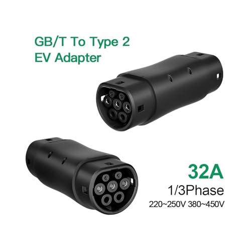 Adaptador GBT a Tipo 2 EV, convertidor de carga de coches estándar GB China a IEC 62196 Adaptador 32A (7.2KW GBT a Tipo 2)