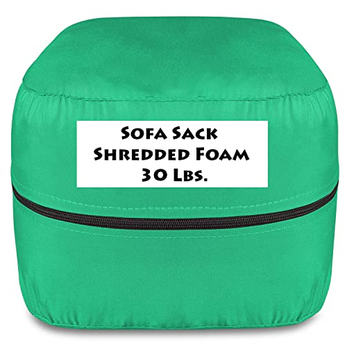 Sofa Sack Recambio de espuma triturada: relleno de espuma viscoelástica para bolsas de frijoles, camas y almohadas para perros, 30 libras, multicolor SOFAFOAM30