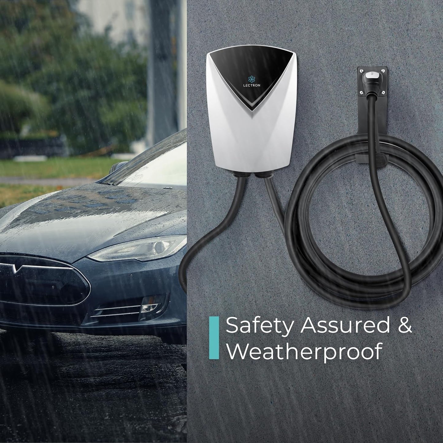 Lectron Estación de carga de vehículos eléctricos de 48 amperios, potente cargador EV de nivel 2 (240 V) con enchufe NEMA 14-50/cableado, V-Box Pro compatible con todos los vehículos eléctricos J1772