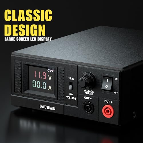 Fuente de alimentación conmutada 13.8V 30A corriente máxima para convertidor de CA de 110 V Fuente de alimentación 7.5 V a 15.8 V ajustable con pantalla LCD para alimentar radio HAM