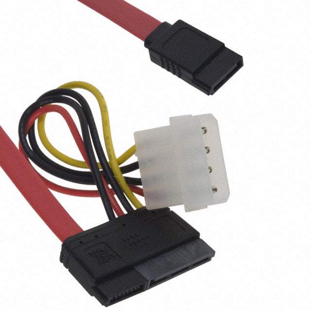 Assmann WSW Components AK-SATA-SP-050 AK-SATA Conector de 07 pos. SATA hembra a hembra; conector de 15 pos. SATA hembra a conector de 04 pos. rectangular 1.64' (500.0mm)
