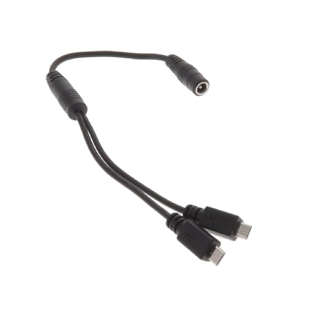 GlobTek, Inc. CMB11850M25MICB2(R) - Conector tipo barril - 2.1mm DI, 5.5mm DE a clavija de conexión macho USB B (2) 0.82' (250.0mm)