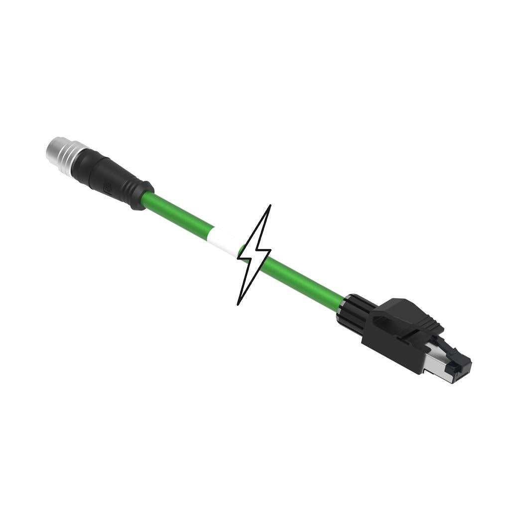 Molex 1201080203 120108 Circular de 04 pos macho a RJ45, 8p4c 6.56' (2.00m)