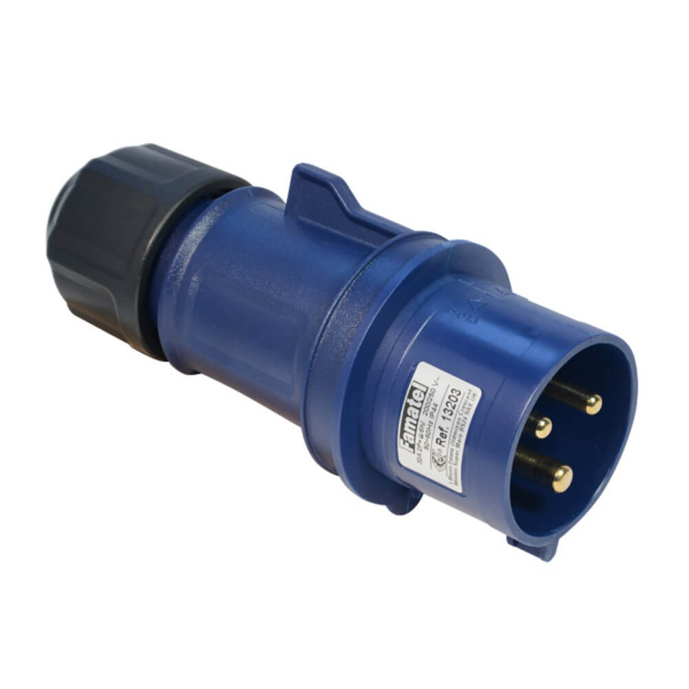 Famatel USA 13203 * Pin y manguito (2P3W) Clavija de conexión, clavijas macho 32A 200/250V