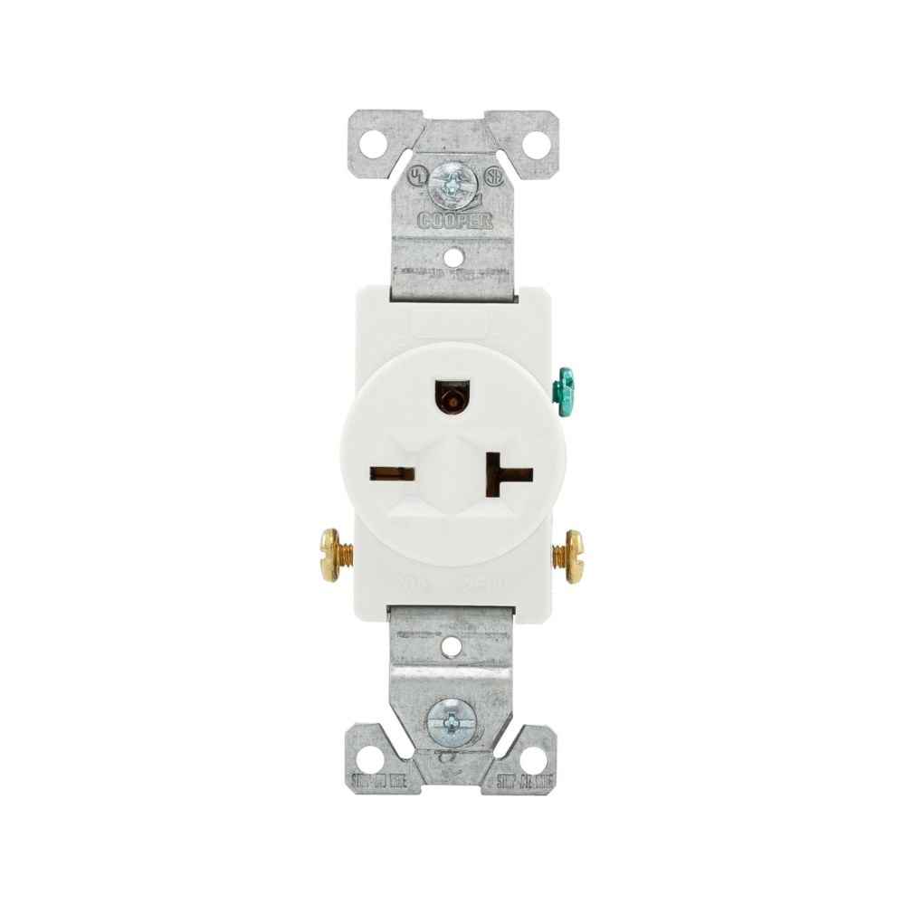 Eaton Wiring Devices 1876W-BOX - NEMA 6-20R Receptáculo, enchufes hembra 20A 250VCA