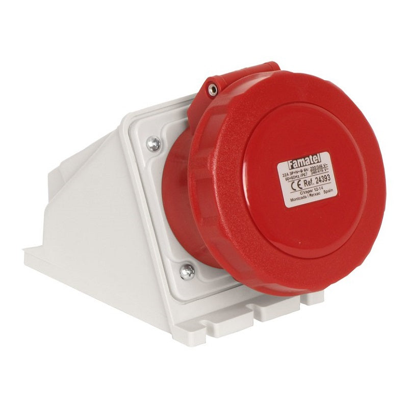 Famatel USA 24392 * Pin y manguito (3P4W) Receptáculo, toma hembra 32A 400VCA