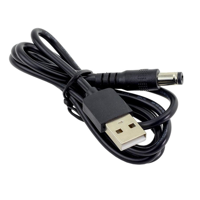 Kitronik Ltd. 4179 - Conector tipo barril - 2.1mm DI, 5.5mm DE a clavija de conexión macho USB A 3.28' (1.00m)