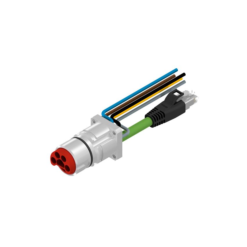Amphenol CONEC 58-22012 58 Circular 09 pos hembra a RJ45, 8p4c y conductores 6.56' (2.00m)