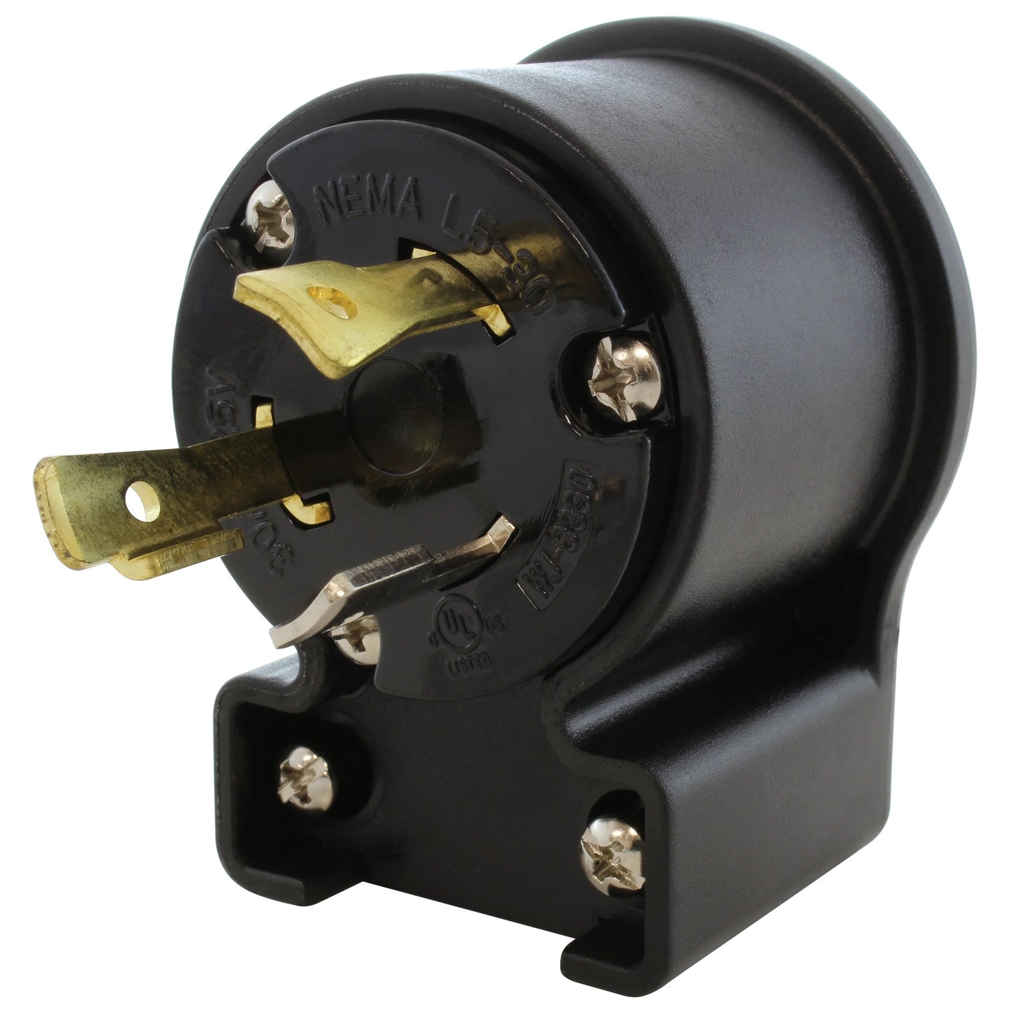 AC WORKS® ASEL530P - NEMA L5-30P Clavija de conexión, hojas macho 30A 125V