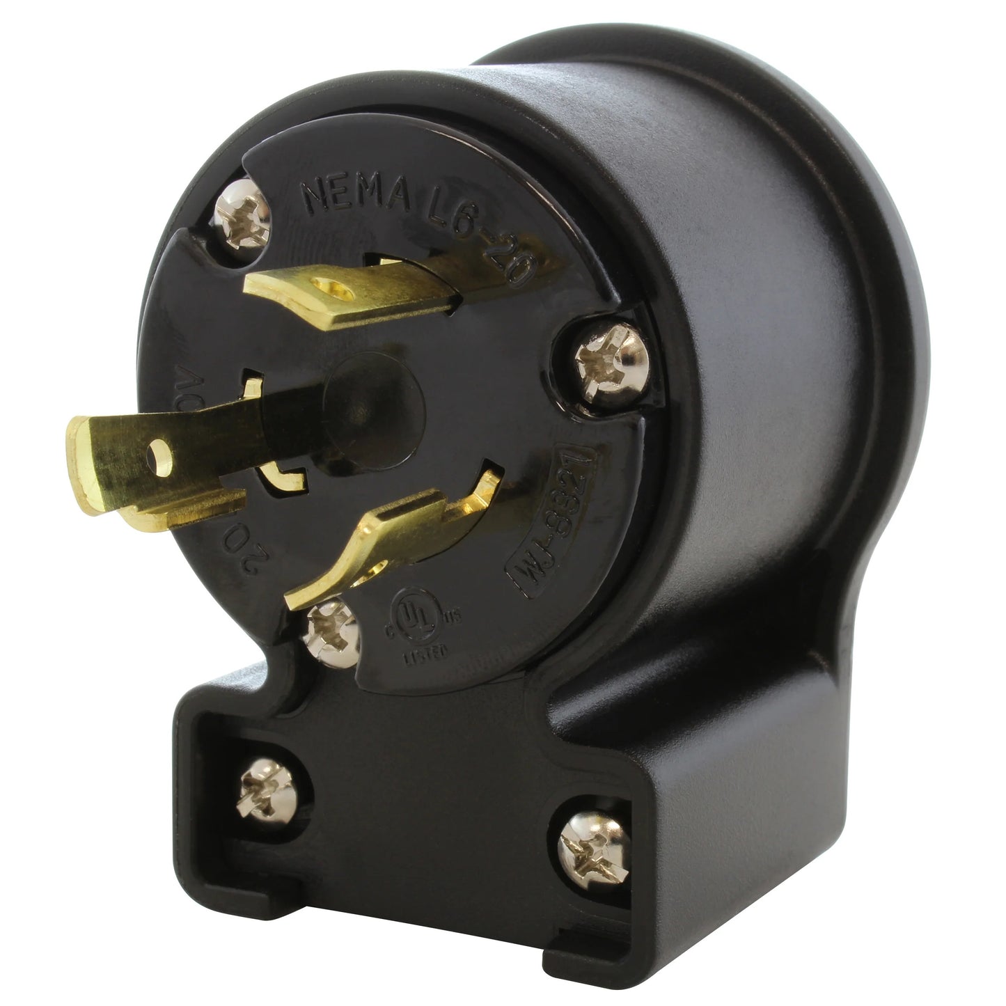 AC WORKS® ASEL620P - NEMA L6-20P Clavija de conexión, hojas macho 20A 250V