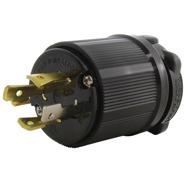 AC Connectors ASL1430P-BK AC WORKS® NEMA L14-30P Clavija de conexión, hojas macho 30A 125/250VCA
