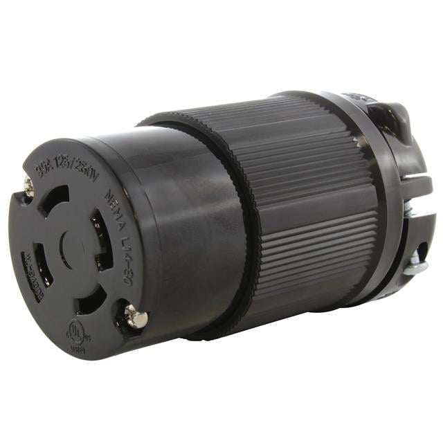 AC Connectors ASL1430R-BK AC WORKS® NEMA L14-30R Clavija de conexión, enchufes hembra 30A 125/250VCA