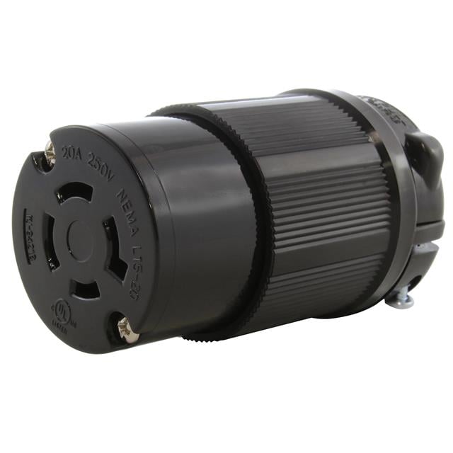 AC Connectors ASL1520R-BK AC WORKS® NEMA L15-20R Clavija de conexión, enchufes hembra 20A 250VCA, 3 fase