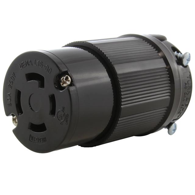 AC Connectors ASL1530R-BK AC WORKS® NEMA L15-30R Clavija de conexión, enchufes hembra 30A 250VCA, 3 fase