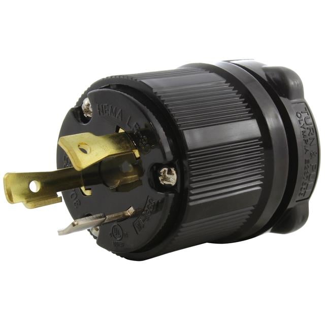 AC Connectors ASL530P-BK AC WORKS® NEMA L5-30P Clavija de conexión, hojas macho 30A 125V