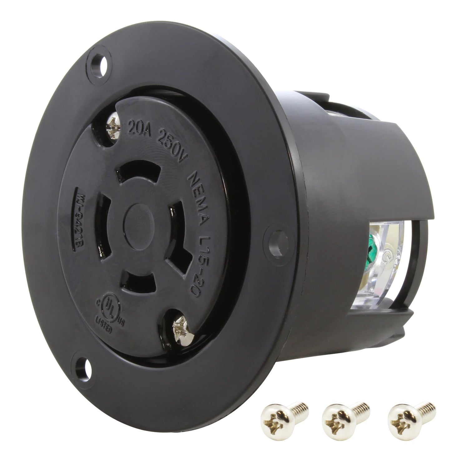 AC Connectors ASOUL1520R AC WORKS® NEMA L15-20R Receptáculo, toma hembra 20A 250V, Trifásico