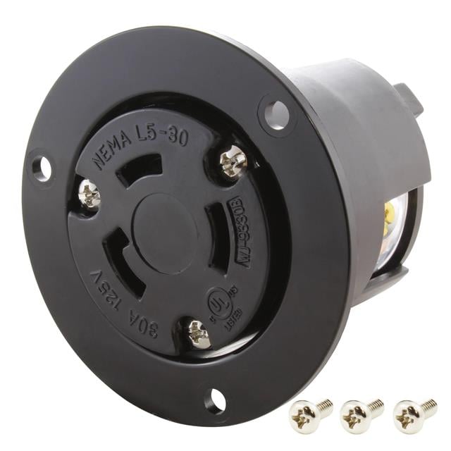 AC Connectors ASOUL530R AC WORKS® NEMA L5-30R Clavija de conexión, enchufes hembra 30A 125V