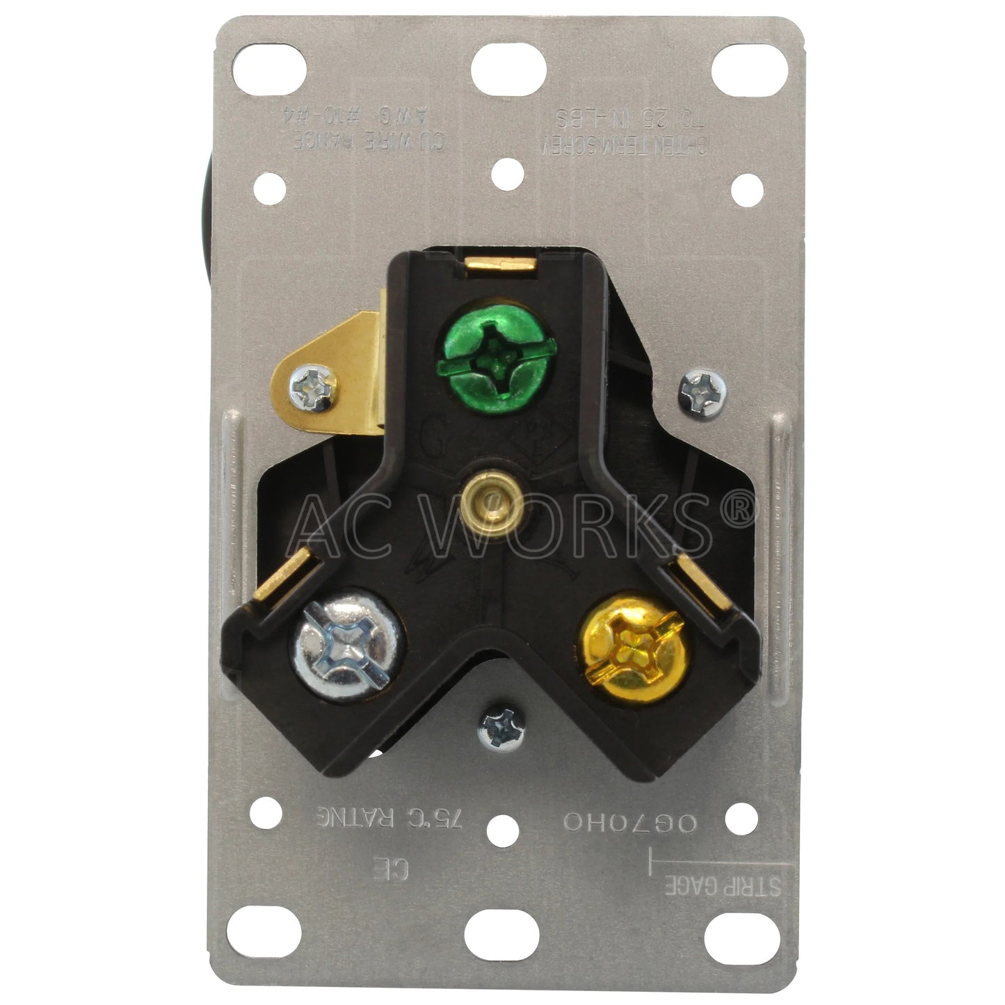 AC WORKS® ASOUTT30R - NEMA TT-30R Receptáculo, toma hembra 30A 125V